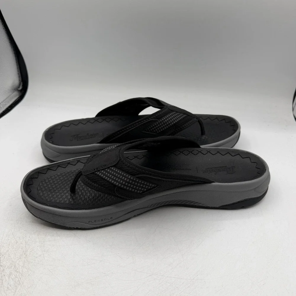 Florsheim Tread Lite Thong Sandals Mens Sz 13 M Black Grey Flip Flops 14363-001
